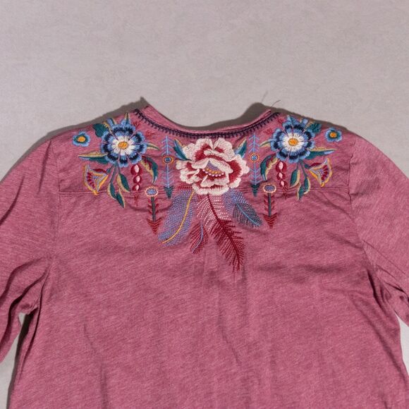 Johnny Was Darielle Flute Sleeve Embroidered V Neck Top Large Boho Floral - Picture 6 of 6